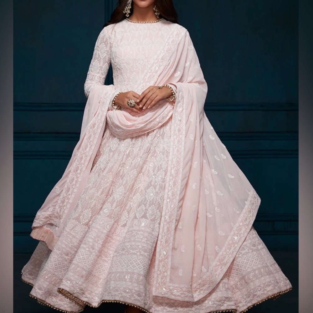 Chikankari anarkali dress